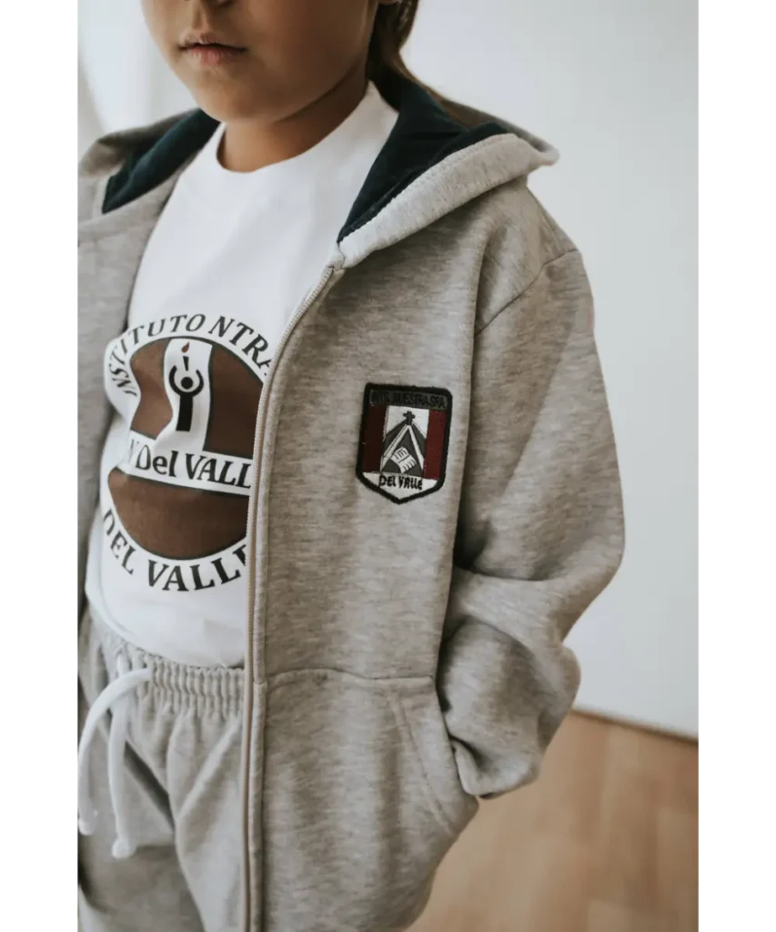 CAMPERA CANGURO GRIS MELANGE