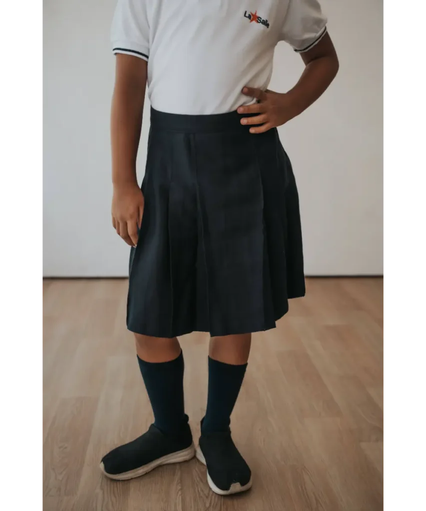 Pollera tableada azul marino