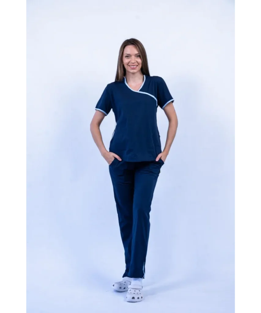 AMBO AZUL DE MICROFIBRA CON SPANDEX