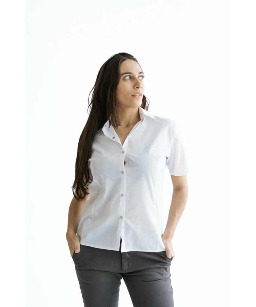 CAMISA DE DAMA ENTALLADA BATISTA BLANCA