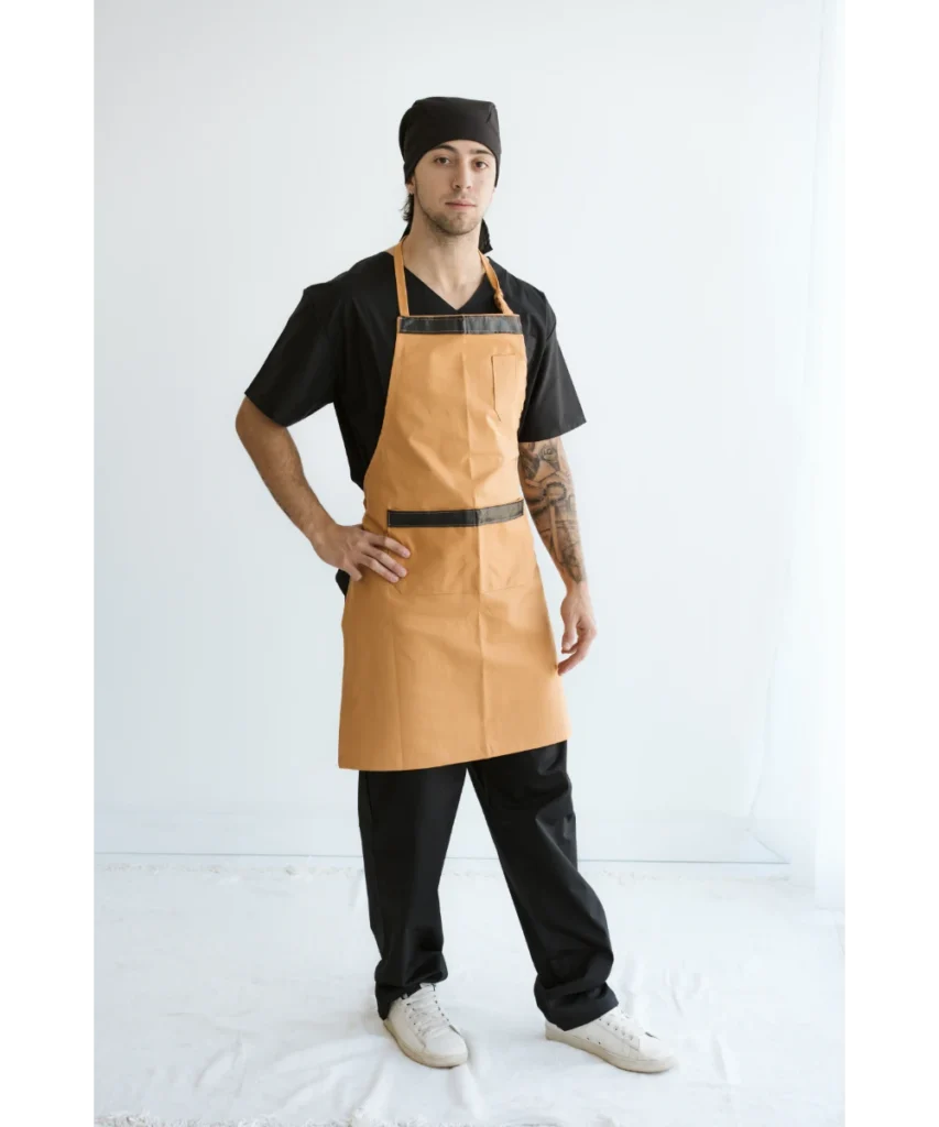 DELANTAL CON PECHERA COMBINADO TALLE UNICO