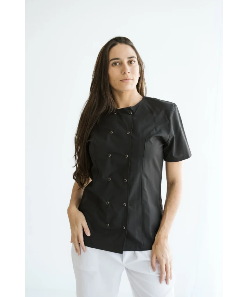SACO DE COCINERO DE DAMA SIN CUELLO ENTALLADO ACROCEL