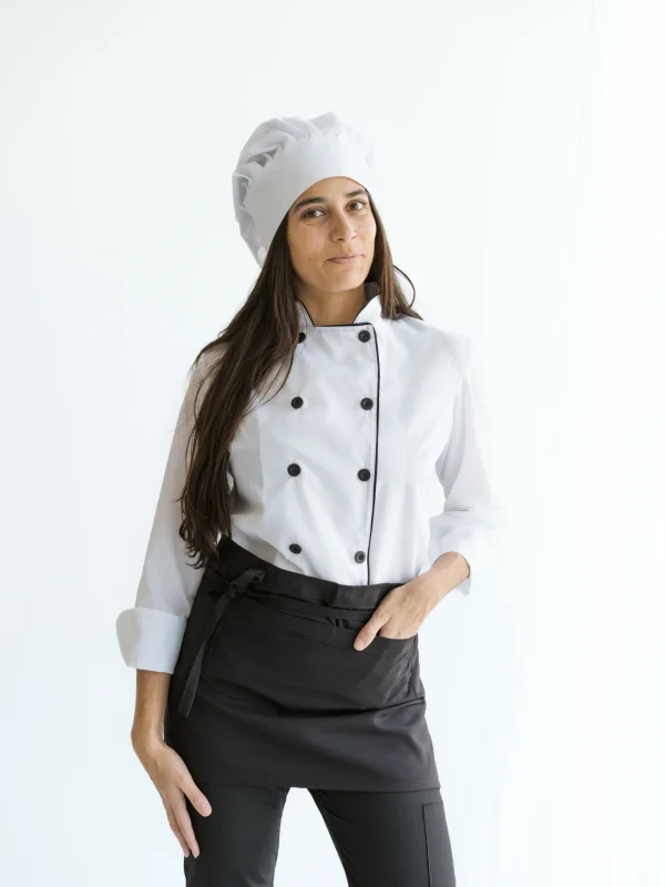 saco de cheff dama entallado con vivos acrocel t s-xl